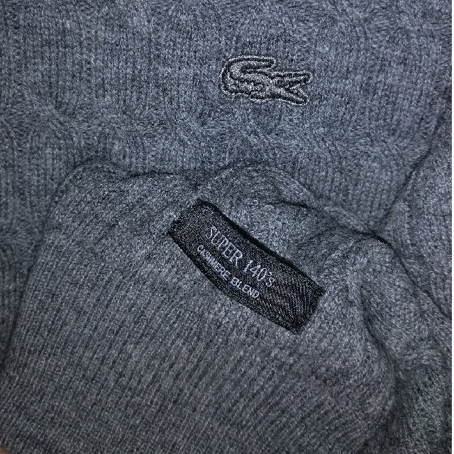 LACOSTE(ラコステ)のラコステ カシミヤ混セーター グレー USメンズL メンズのトップス(ニット/セーター)の商品写真