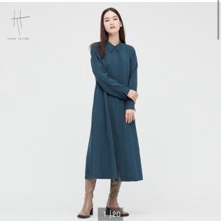 ユニクロ(UNIQLO)のユニクロ　hana tajima ロングシャツワンピース(ロングワンピース/マキシワンピース)