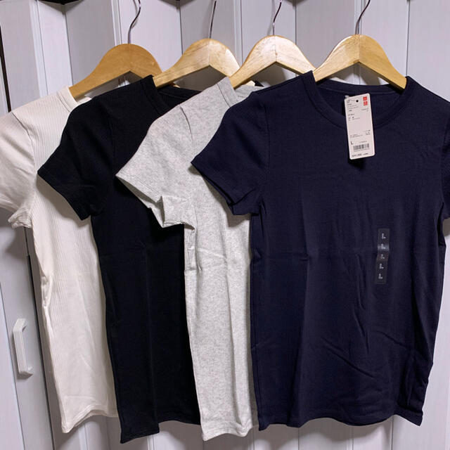 UNIQLO(ユニクロ)のUNIQLO スーピマコットンリブクールネックT 半袖 レディースのトップス(Tシャツ(半袖/袖なし))の商品写真