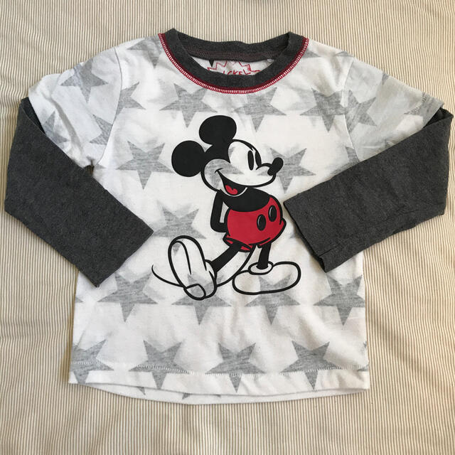 Disney(ディズニー)のミッキー　重ね着風ロンＴ キッズ/ベビー/マタニティのキッズ服男の子用(90cm~)(Tシャツ/カットソー)の商品写真