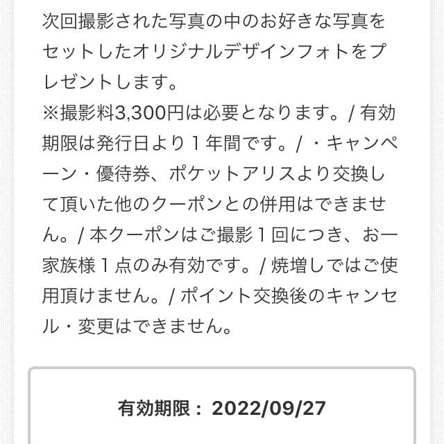 スタジオアリス 六切デザインフォト 四切 オリジナル デザインフォト クーポン キッズ/ベビー/マタニティのメモリアル/セレモニー用品(フォトフレーム)の商品写真