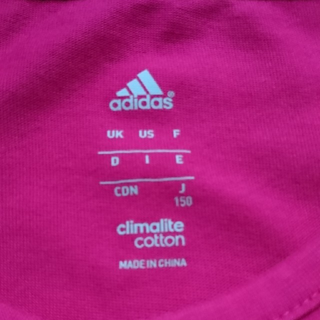 adidas(アディダス)のadidas アディダス Tシャツ ピンク 150 キッズ/ベビー/マタニティのキッズ服女の子用(90cm~)(Tシャツ/カットソー)の商品写真