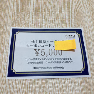 ニッコー(NIKKO)のニッコー　株主優待券　五千円分(ショッピング)