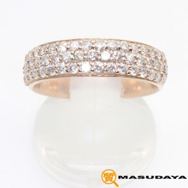 ダイヤモンドパヴェリングK18PG/D1.00ct/5.58g【美品】 レディースのアクセサリー(リング(指輪))の商品写真