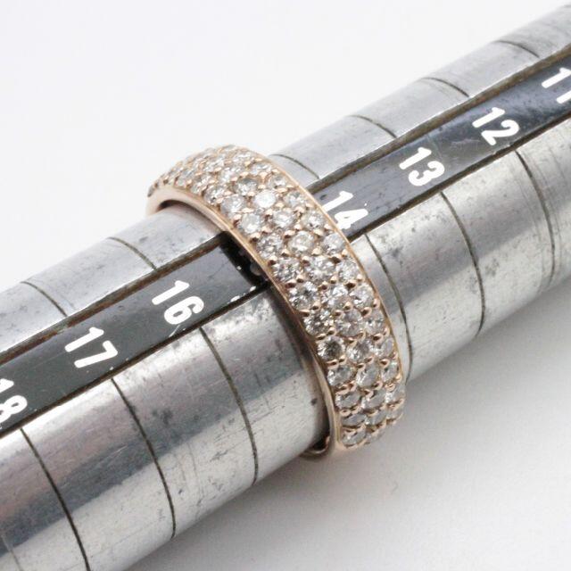ダイヤモンドパヴェリングK18PG/D1.00ct/5.58g【美品】 レディースのアクセサリー(リング(指輪))の商品写真