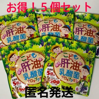 こども肝油＆乳酸菌ドロップグミ　ぶどう味　５個セット　健康補助食品(ビタミン)