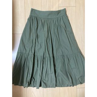 ザラ(ZARA)の【ZARA】カーキ　フレアスカート【ザラ】(ひざ丈スカート)