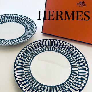 エルメス(Hermes)の【新品】エルメスHERMESブルーダイユール食器ディナープレートお皿大皿青(食器)