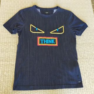 フェンディ 17AW FY0626 SV3 モンスターレザースタッズパッチTシャツ メンズ 46