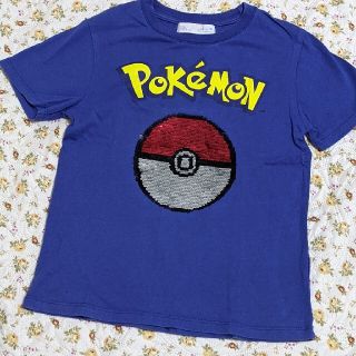 ザラキッズ(ZARA KIDS)のZARA KIDS　ポケモン　スパンコール　Tシャツ　122 ブルー(Tシャツ/カットソー)