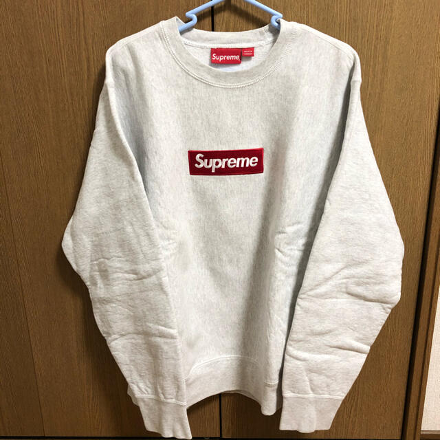 18FW Supreme Box Logo Crewneck Ash GreyM即購入可