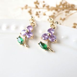 ◆スミレのお花💠⁺ ˖˚【ピアス/イヤリング】◆ NO.107(ピアス)