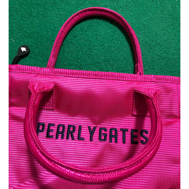 PEARLY GATES(パーリーゲイツ)の（お値下げ）パーリーゲイツ  カートバック　ピンク（中古） チケットのスポーツ(ゴルフ)の商品写真