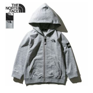 ザノースフェイス(THE NORTH FACE)の新品　ザノースフェイス　スクエアロゴフルジップ　パーカー　グレー　120(ジャケット/上着)