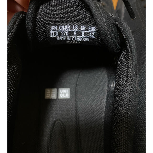 UNIQLO(ユニクロ)のUNIQLO 黒スニーカー メンズの靴/シューズ(スニーカー)の商品写真