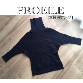 プロフィール(PROFILE)の【 本日限定出品・即購入大歓迎 】PROFILE・ニット （紺色）(ニット/セーター)