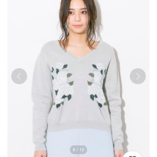 アメリヴィンテージ(Ameri VINTAGE)の【要コメント】CLANE W BOUQUET V-NECK KNIT(ニット/セーター)