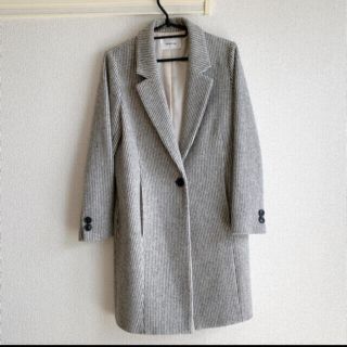 待望の再入荷! チェスターコートジャケットグレーブラックストライプSM