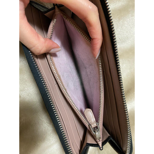 PRADA(プラダ)のPRADA  ブラック×ピンク　シルバー　本革　長財布　プラダ　財布 レディースのファッション小物(財布)の商品写真