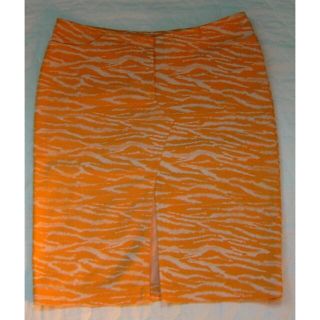 エゴイスト(EGOIST)のEGOIST エゴイスト オレンジ色ゼブラ柄スカート USED 送料込(ひざ丈スカート)