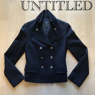 アンタイトル(UNTITLED)のUNTITLED ミリタリー風　ブラックジャケット（美品）(テーラードジャケット)