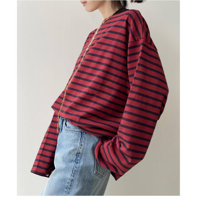 L'Appartement DEUXIEME CLASSE(アパルトモンドゥーズィエムクラス)のアパルトモン【グッドグリーフ】Border Overdye Tops レディースのトップス(カットソー(長袖/七分))の商品写真