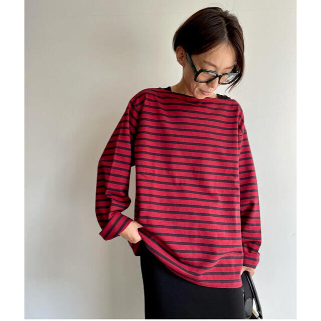 L'Appartement DEUXIEME CLASSE(アパルトモンドゥーズィエムクラス)のアパルトモン【グッドグリーフ】Border Overdye Tops レディースのトップス(カットソー(長袖/七分))の商品写真