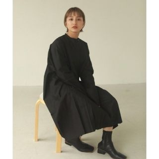 トゥデイフル(TODAYFUL)の【美品】TODAYFUL キルティングシャツドレス黒Msize ロングワンピース(ロングワンピース/マキシワンピース)