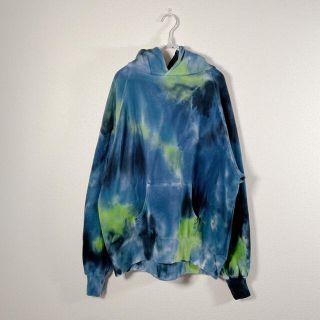 マウジー(moussy)の【MOUSSY】TIE DYE BIG HOODIE ブルー系パーカー　Fサイズ(パーカー)