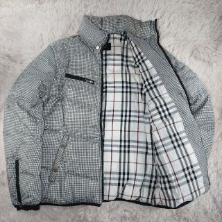 バーバリーブラックレーベル(BURBERRY BLACK LABEL)のバーバリー ブラックレーベル ライダース ダウンジャケット L チェック(ダウンジャケット)