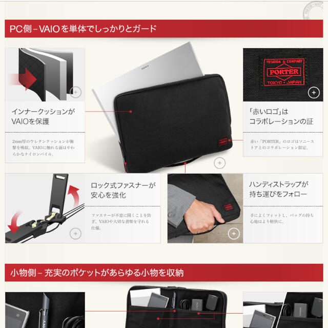 希少　PORTER×ソニーストアコラボ　13インチ用PCケース355×250×35mm質量