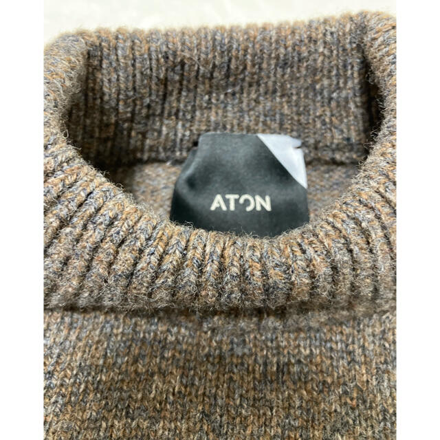 【ATON】オーバーサイズモックネックプルオーバー レディースのトップス(ニット/セーター)の商品写真