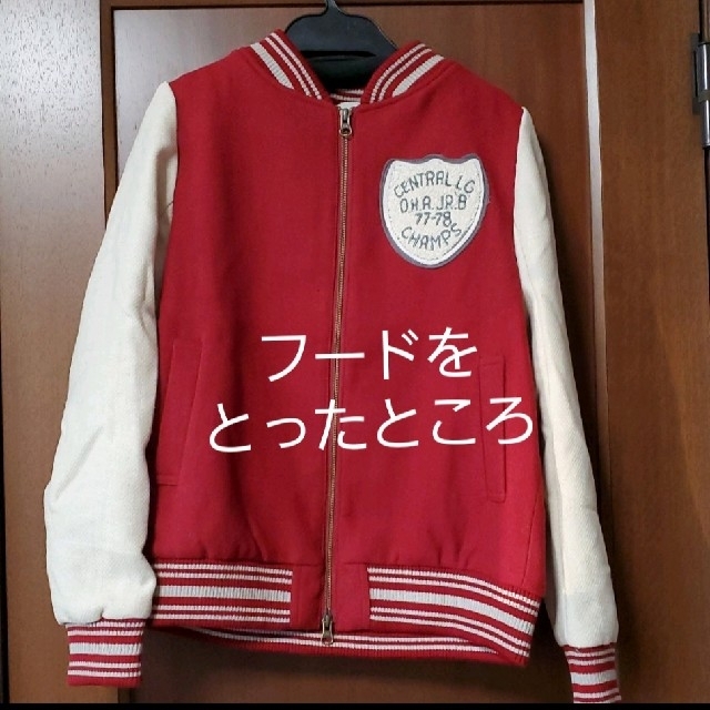 THE EMPORIUM - フード付きカレッジジャケット 赤の通販 by 紫's shop