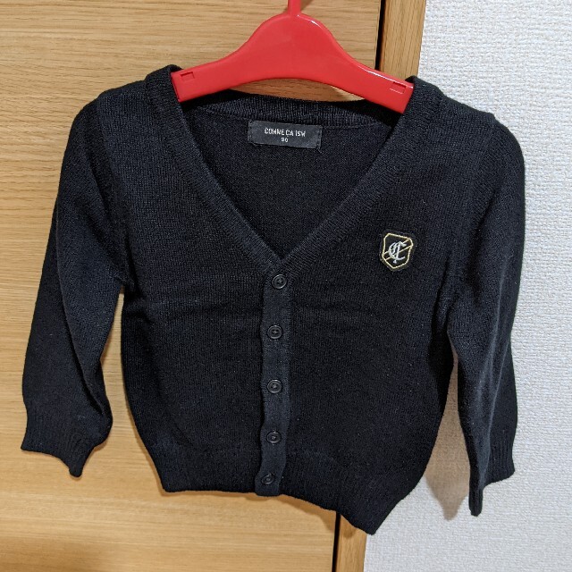 COMME CA ISM(コムサイズム)のコムサイズム　カーディガン　ブラック　90センチ キッズ/ベビー/マタニティのキッズ服男の子用(90cm~)(カーディガン)の商品写真