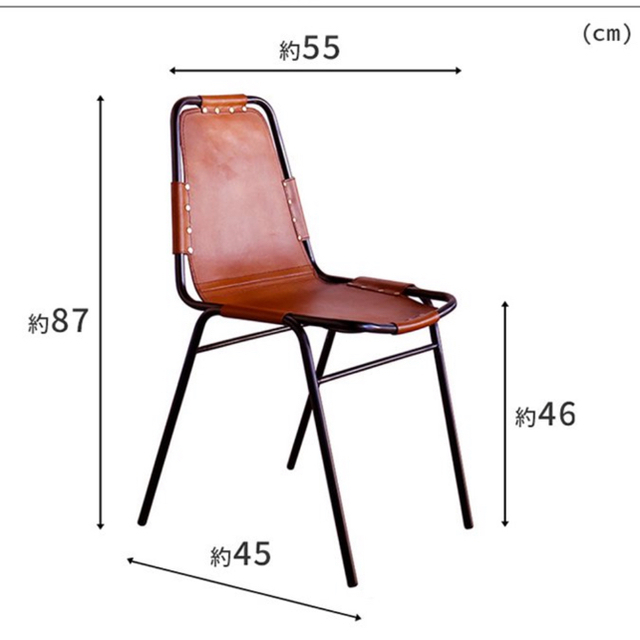 ACTUS(アクタス)のLEATHER CHAIR BLACK/BROWN インテリア/住まい/日用品の椅子/チェア(ダイニングチェア)の商品写真