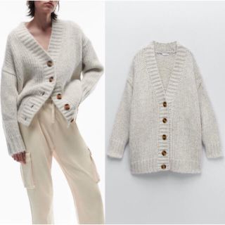 ザラ(ZARA)の新品 ZARA ウール&アルパカブレンドカーディガン Mサイズ(カーディガン)