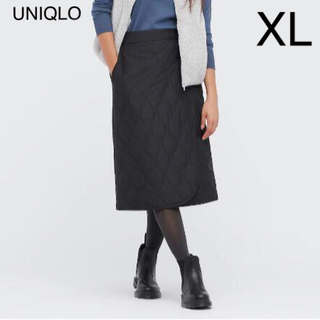 ユニクロ(UNIQLO)の【新品】UNIQLO 防風 ウォームイージースカート（ブラック）(ロングスカート)