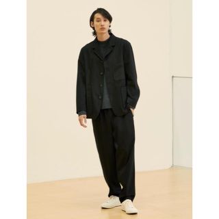 ユニクロ(UNIQLO)の（新品未使用）UNIQLO U フランネルワークジャケット　BLACK L(テーラードジャケット)