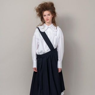 COMME des GARCONS エプロン フリル ブラウス シャツ 白