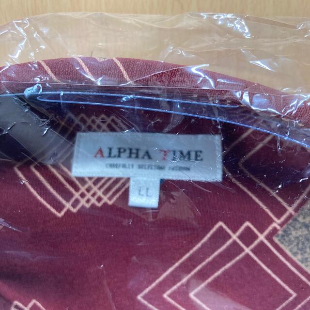 なつたか様　2枚組お値段ALPHA TIME  長袖シャツ　柄入りエンジ　 メンズのトップス(シャツ)の商品写真