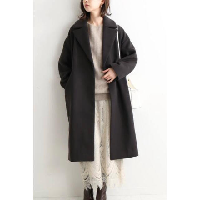 IENA　19AW　MANTECOノーカラーコート　サイズ34　マンテコ