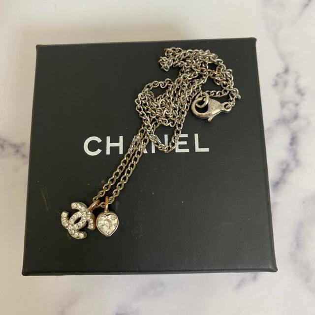 約42cmトップシャネル CHANEL ネックレス ココマーク ラインストーン ハート