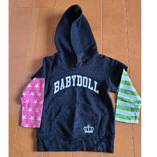 ベビードール(BABYDOLL)のにゃんこ様専用　ベビードール 90 フード付き長袖(Tシャツ/カットソー)