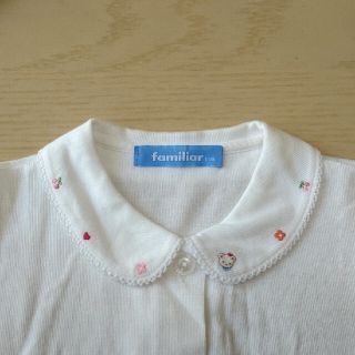 ファミリア(familiar)の【familiar】半袖シャツ110cm  襟にファミちゃんの刺繍(Tシャツ/カットソー)