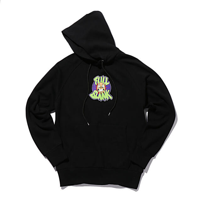 FULL-BK 90s RAVE SMILE LOGO HOODIE 黒 L