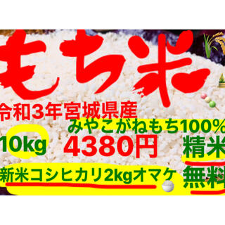 もち米　新米　宮城産　みやこがねもち10kg 沖縄離島除き送料無料！精米無料！