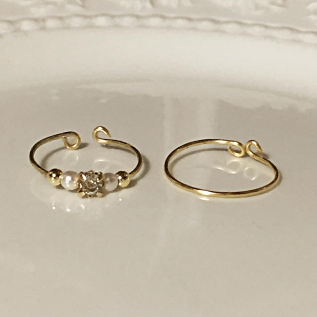 ビジュー×シンプルringset( ¨̮ )✧‧˚ ハンドメイドのアクセサリー(リング)の商品写真