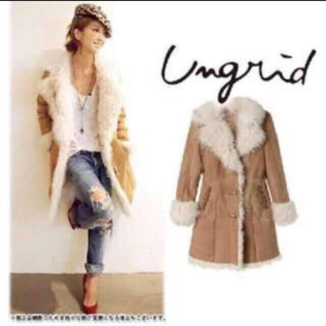 新品 未使用 ungrid ♡ リアルムートンコート