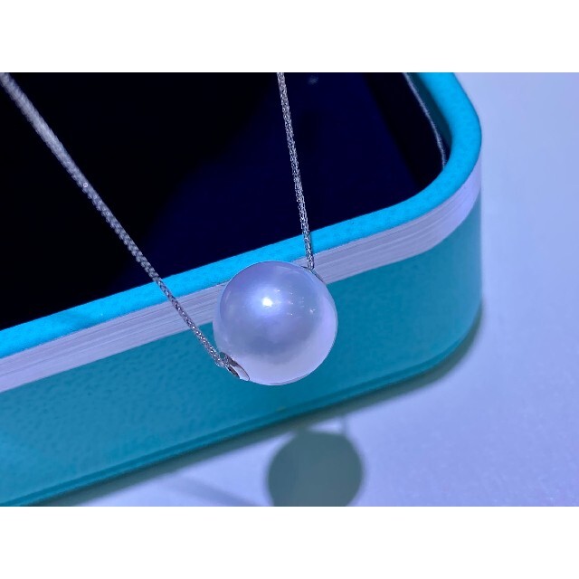 【高級】天然淡水真珠　一粒ネックレス11-12mm　k18