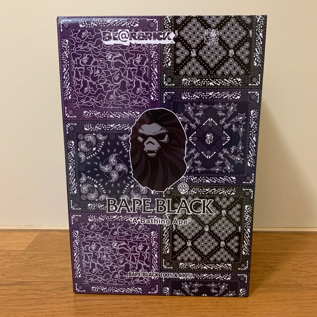 BAPE BLACK BE@RBRICK BANDANA 100% 400%